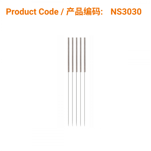Korean S-Type Acupuncture Needles (no guide tube) 0.30 X 30mm</br>(不锈钢柄无管-0.30 X 30mm) 100 pcs/box